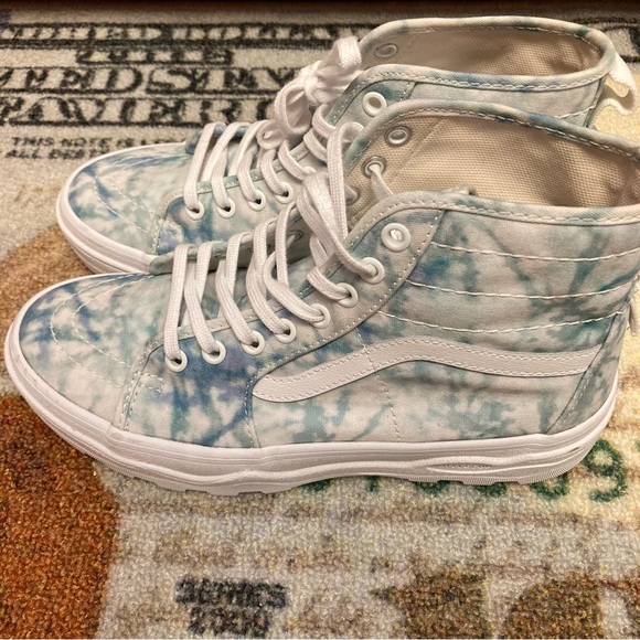 VANS SK8-HI SENTRY WOMENS Size 8.5 Lugged High Top boot Tie dye Blue Platform - Picture 6 of 15